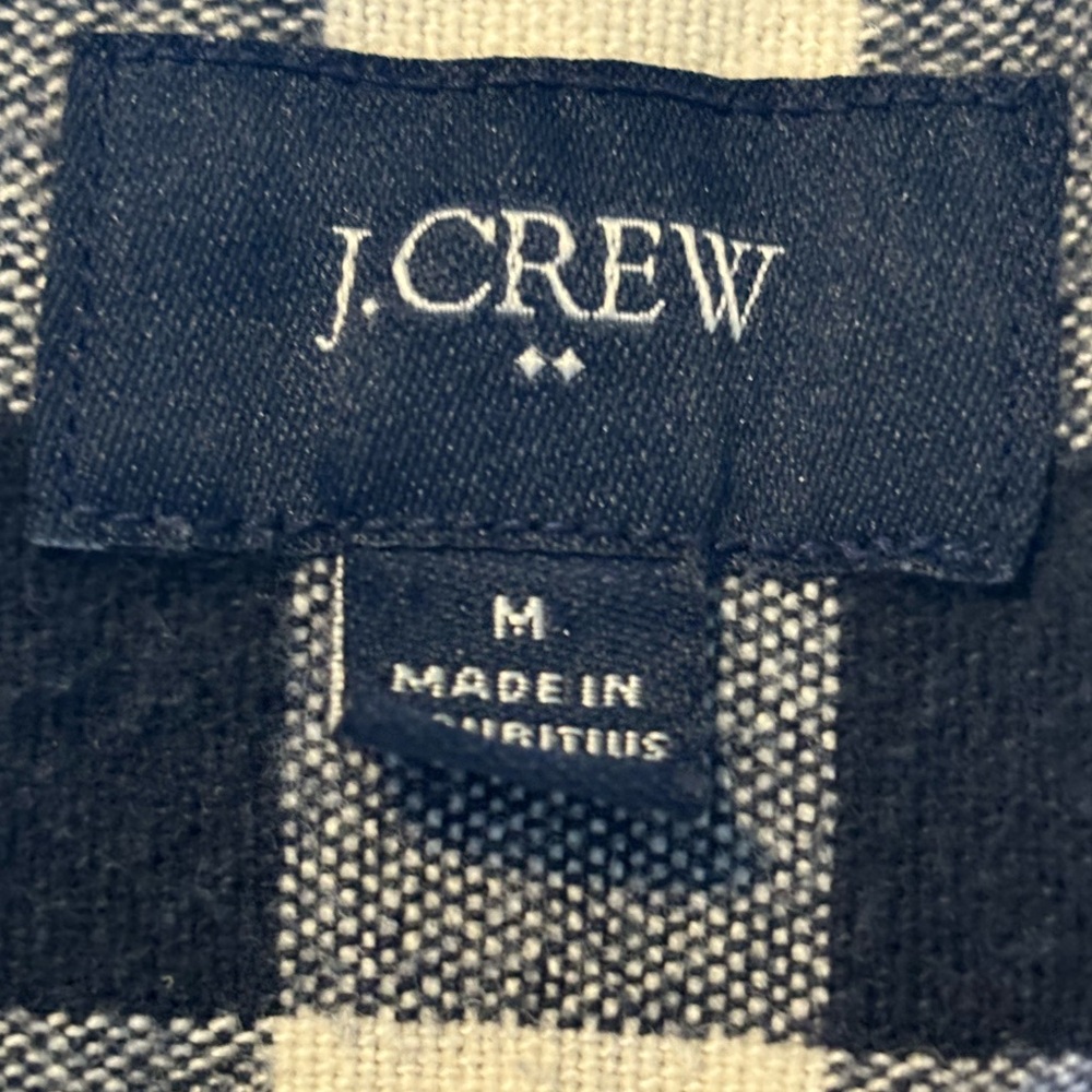 J.Crew Plaid rugged elbow-patch shirt Cream/Black check Size M Men’s‎ - Picture 3 of 5